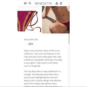 Benedetta Swimsuit, never worn (tags on it).